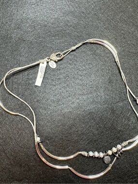 Lizzy James Platinum Druzy Distressed Grey Medium Bracelet